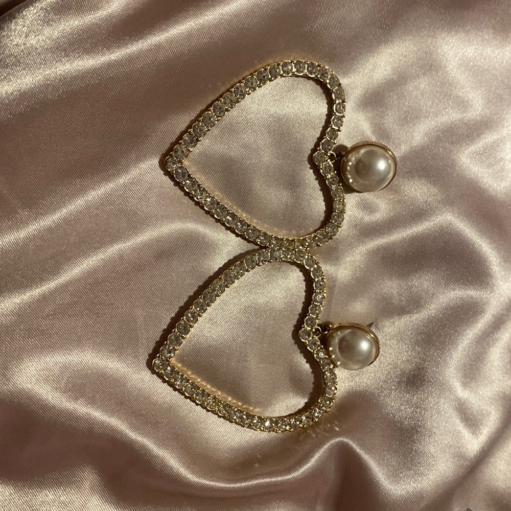 Baublebar rhinestone heart earrings